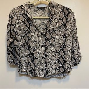 Snake Print Button Down